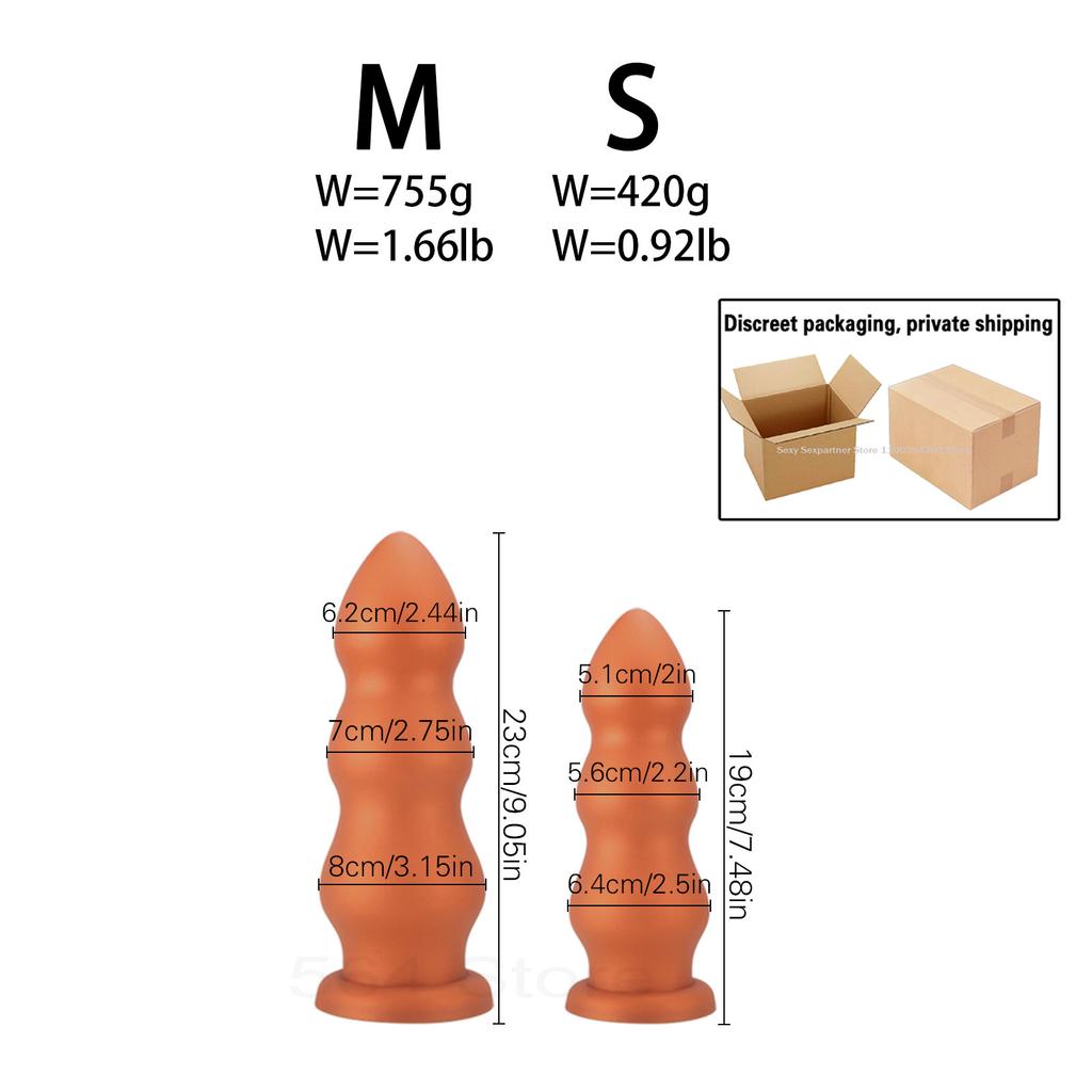 NEW 4 Size Big Huge Anal Beads Butt Plug Smooth Soft Silicone Anal Plug Dilatador Anal Dildo Penetration Anal Toys Big Buttplug