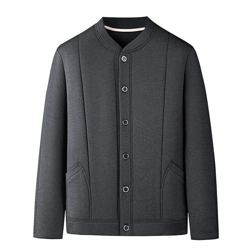 Winter Plus Velvet Grandpa Style Cotton Jacket for Seniors