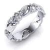 Huajie Charming Women's Flower Carving Ancient Silver Color Rings Hollow Elegant Banquet Ring  Trendy Tide