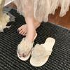 Fashion Pinch-toe Flower Beautiful Flip-flops for Women To Wear in Summer New Style with Skirt Soft-soled Flat-soled Cool Slippers