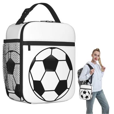 Sport Fußball Insulated Lunch Bag für Damen Kinder Auslaufsichere Lebensmittelboxen Thermische Lunchbox Tragetasche