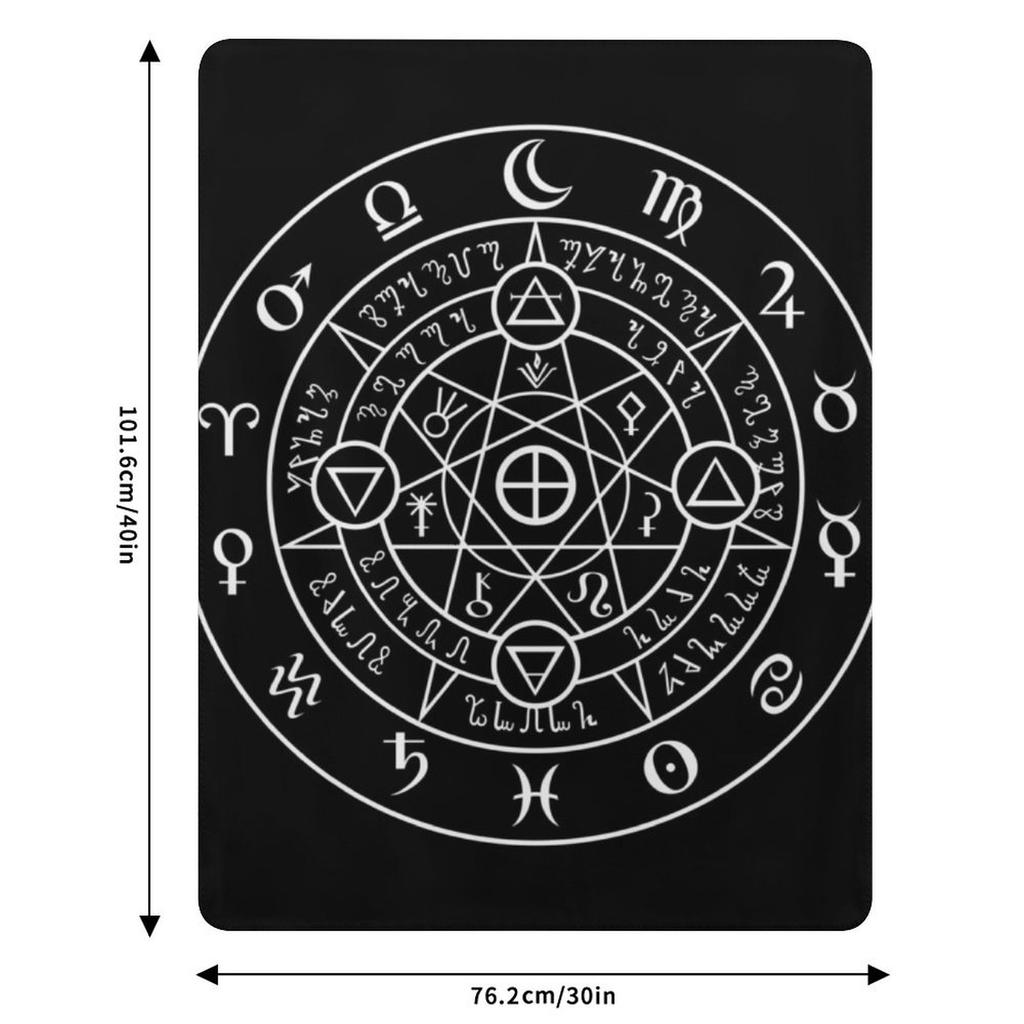 Alchemical Sigil Throw Blanket Halloween Summer Beddings Wednesday Blankets