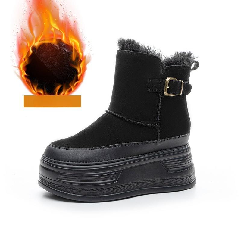 New Thick-soled Snow Boots, Thick-soled Insole Height-increasing Ankle Boots, Casual Women's Shoes