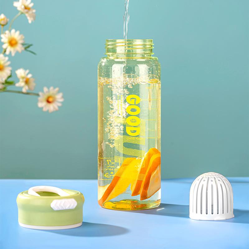 Water bottle summer flower teacup student outdoor sports portable water cup high temperature resistant large capacity kettle plastic cup logo