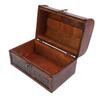 Vintage Wooden Jewelry Box Retro Treasure Chest Trinket Case with Handle Keepsake Decorative Box