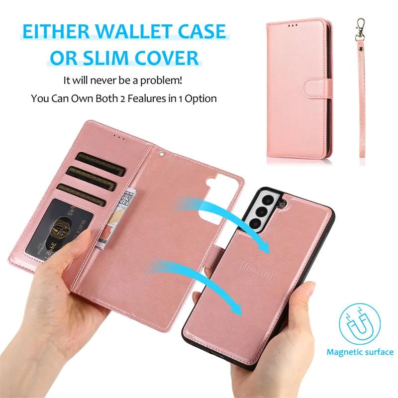 Magnetische Leder Geldbörse Karten Handy Hülle Für Samsung Galaxy S25 Edge S24 Ultra S23 Plus S22 S20 FE S21 S10 Note 20 Klapphülle Tasche