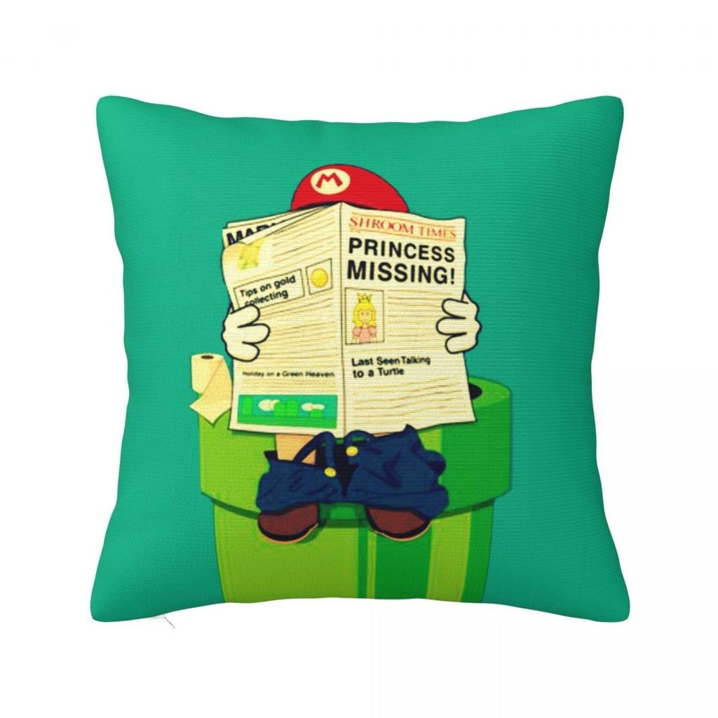 Marios Square Pillowcases Polyester Seat Luigi Mushroom Yoshi Cushion Cover Funny Pillow Cover 45*45
