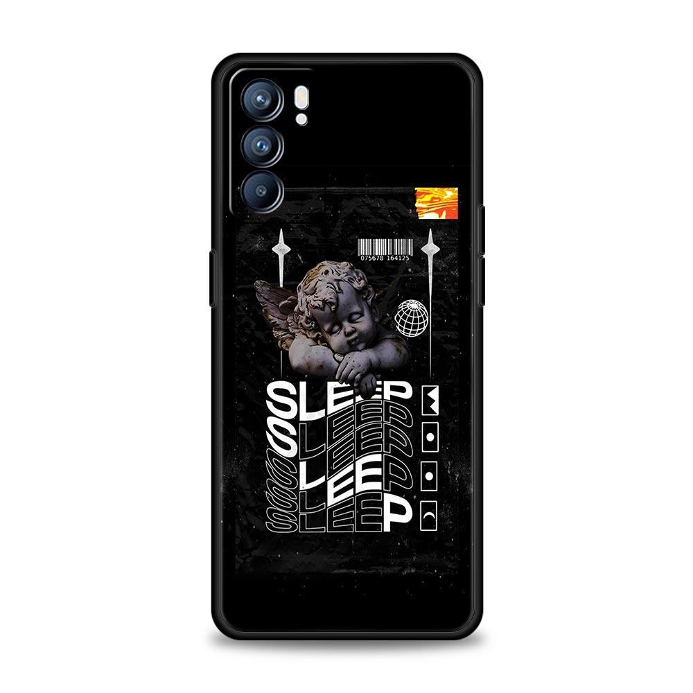 Cartoon Statue Abstract Art Phone Case For Oppo Reno 13 12 11 10 7 F Find X5 X6 A98 A80 A79 A78 A57 A54 A31 A17 Pro 5G Soft TPU