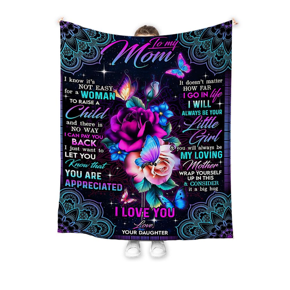 Cozy Envelope Letter Flannel Blanket - Perfect Gift for Relatives and Friends, Double-Sided Fleece, Small Size