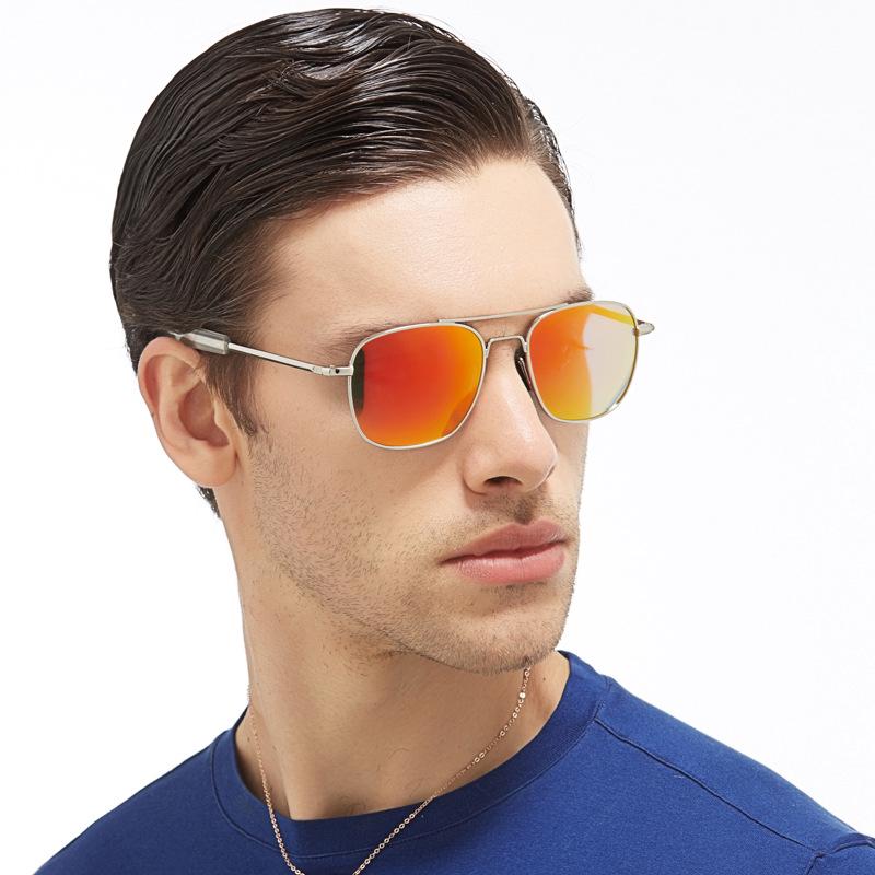 aoron Polarized Sunglasses Brand Original Design Goggles Men Fashion Metal Frame UV400 Anti-glare Glasses