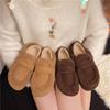 Doudou lamb wool shoes women's 2025 autumn and winter new flat-bottomed retro Boken shoes velvet single shoes one-pedal cotton shoes
