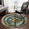 Compass Design Fashion Rug Nonslip Carpet Office Chair Mat Design For Office Decor Home Living Room Bedroom Suitable For Various Indoor Environments