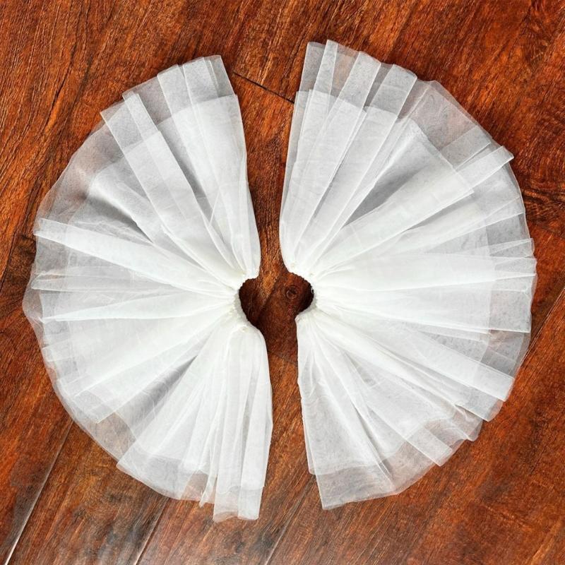 Elegant Net Bridal Gloves Soft Cotton Lined Arm Sleeves for Wedding Bride Simple White Tulle Accessories