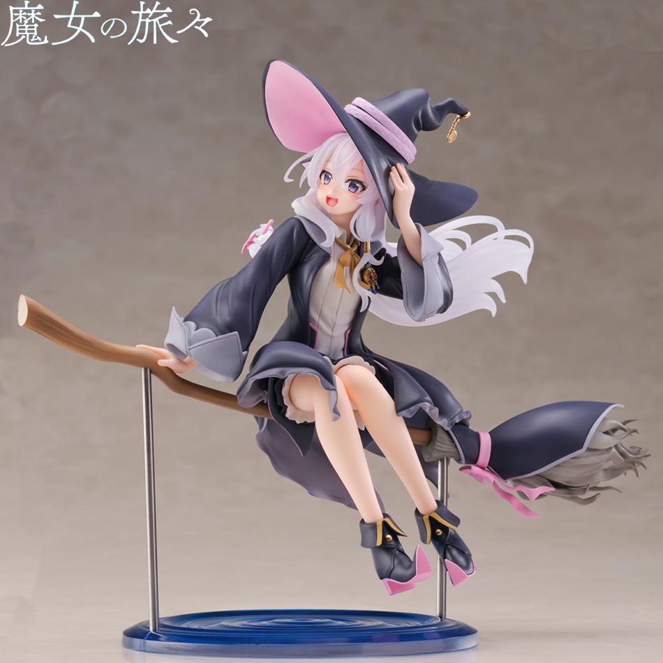 20cm Anime Wandering Witch: The Journey of Elaina Figure Elaina Witch Dress Sitting Posture Action Figure PVC Model Collection