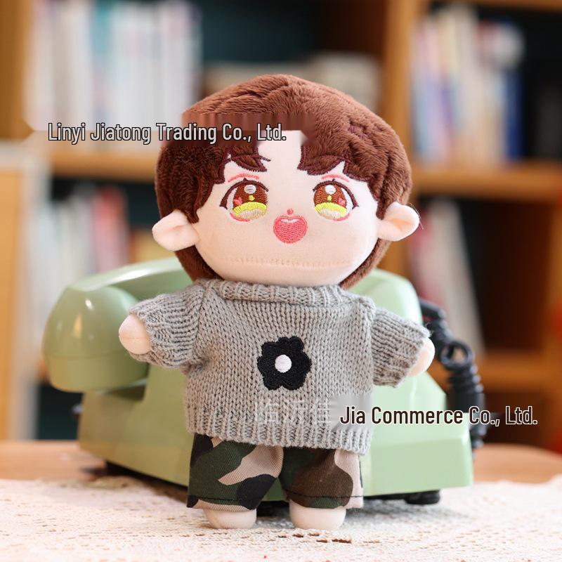 Knitted Gray Sweater for 20cm Cotton Doll Plush Toy