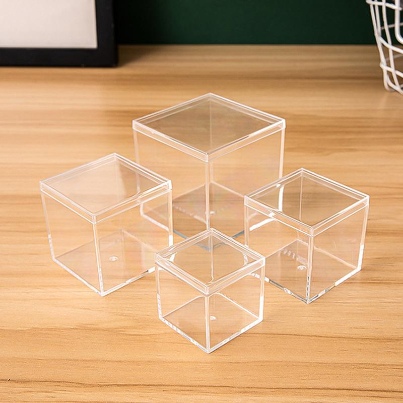 Plastic Box Durable Multi Size Storage Box With Cover Flip Cover Plastic Box Transparent Acrylic Dust Cover Party Decor