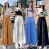 Women's Edge Cotton Linen Wide-Leg High-Waisted Pants - Slimming, Loose, Casual, Nine-Point Length, Summer 2026