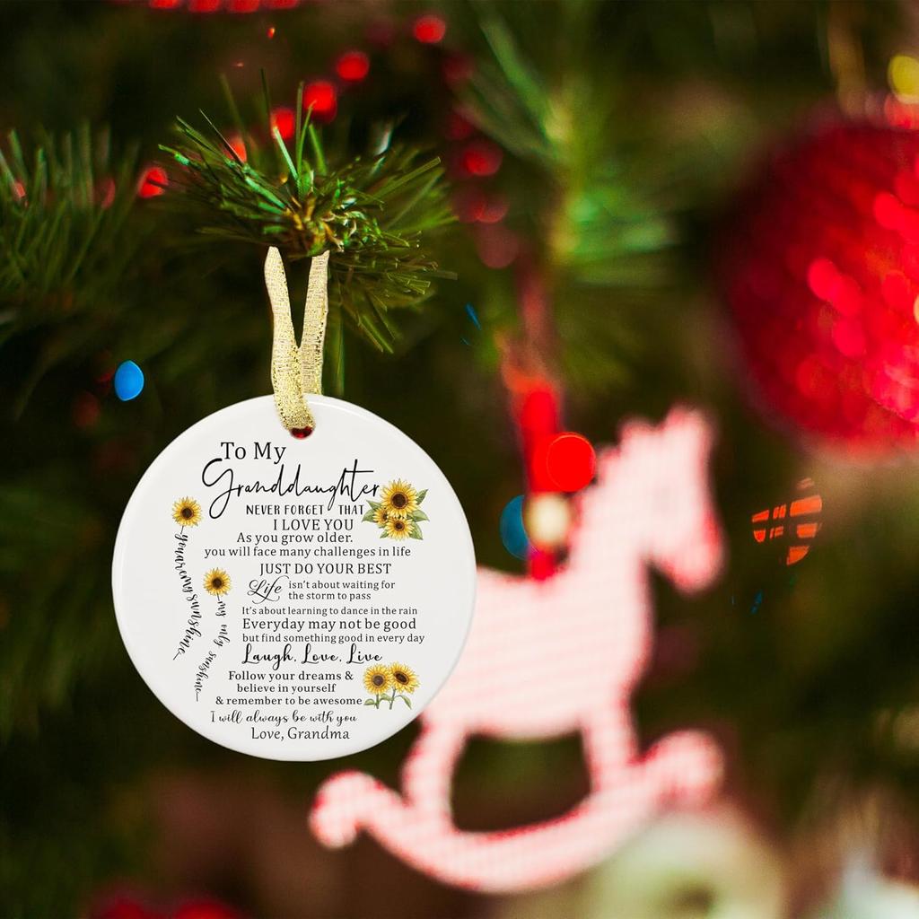 to My Granddaughter Gifts from Grandma - Ceramic Ornament - Granddaughter from Grandma, Birthday, Mother's Day, Graduation Gift