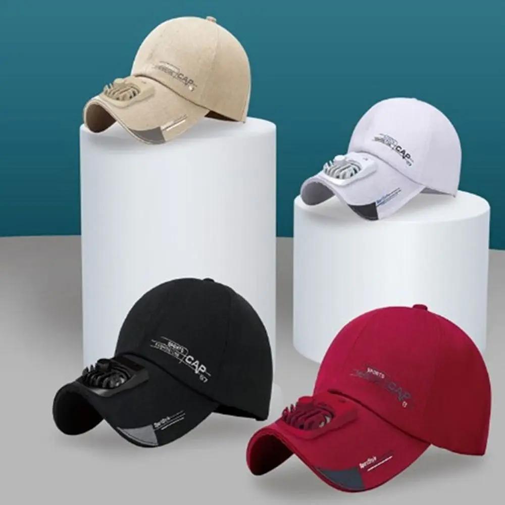 Damen Herren Sommer USB-Lade Kühlender Ventilator Baseballkappe Outdoor Golf Sonnenschutz 2 Geschwindigkeiten Einstellbar Schirmmütze Wandern Strand Sonnenhut
