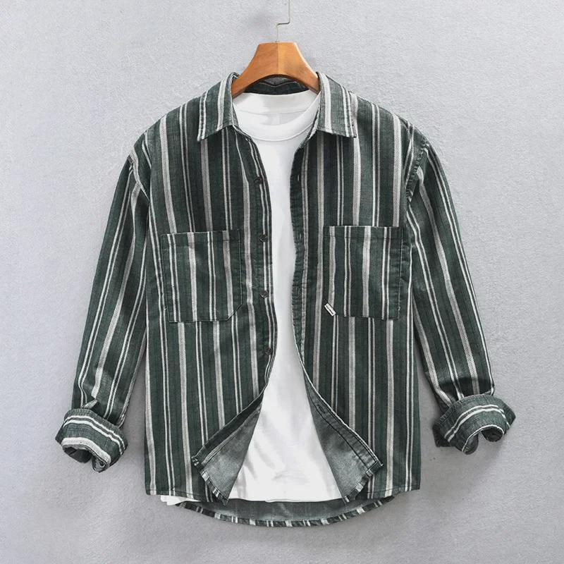 Men's Z221 Striped Long Sleeve Casual Shirt