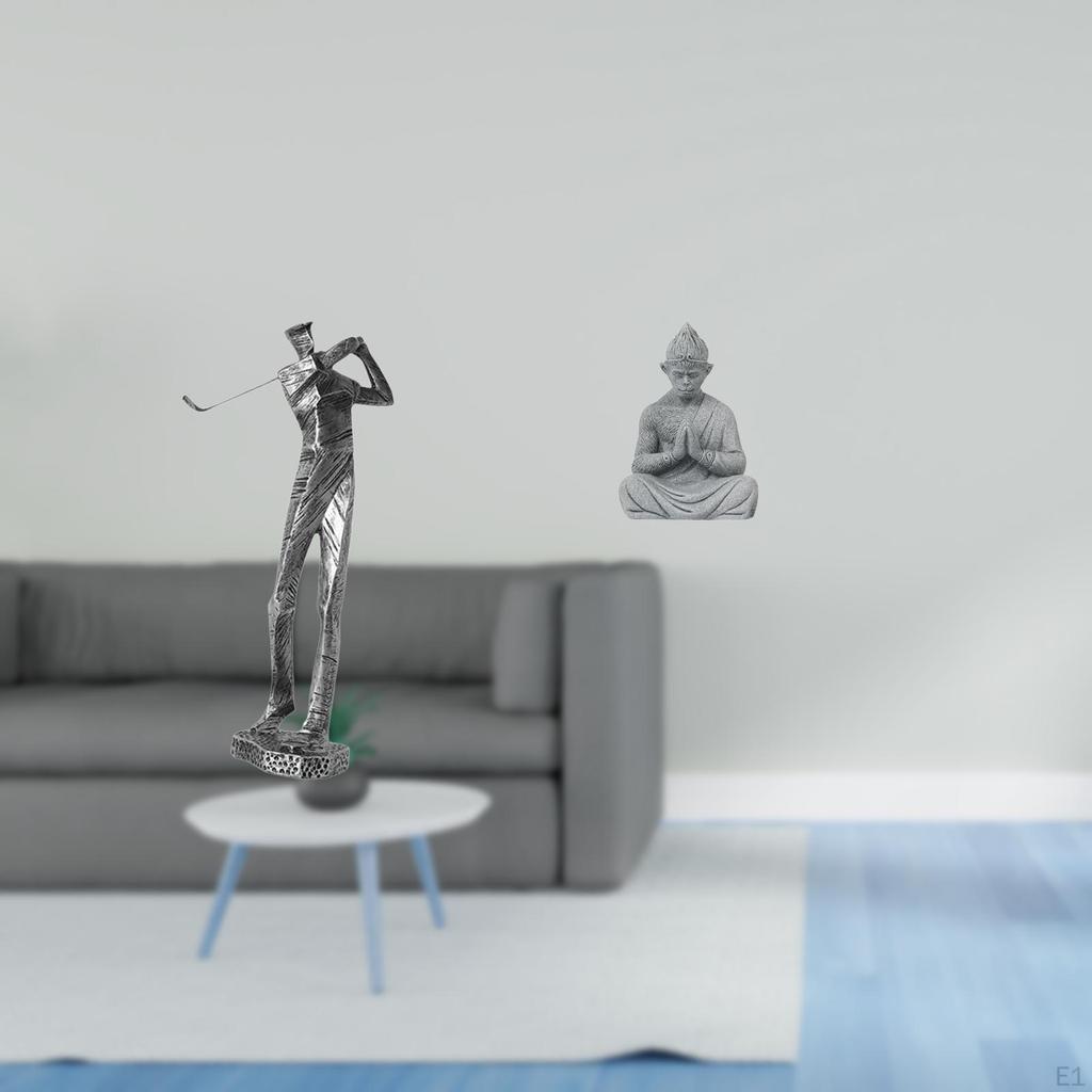 Golfing Buddha Resin Figurine Decoration Modern Golfer Monkey Figure Sculpture for Golf Lover