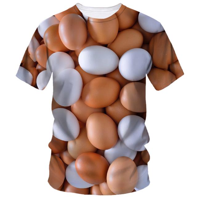 Hip Hop Fun Egg 3d Printed Summer Men's Short Sleeve Creative Harajuku Casual Loose T-Shirt Fashion Street Comfort Clothing
