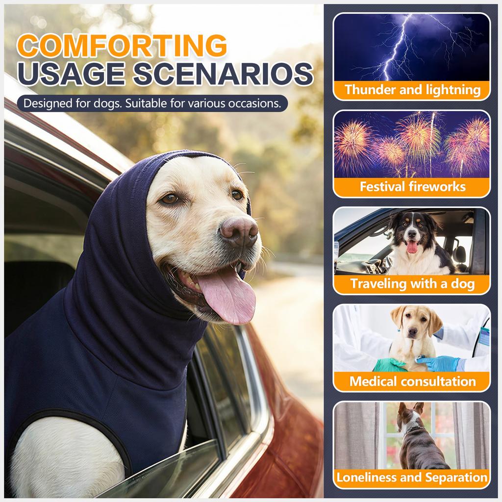 Dog Anxiety Vest,Skin-Friendly Thunder Jacket for Dogs,Dog Calming Shirt for Thunder,Vet Visits and Separation