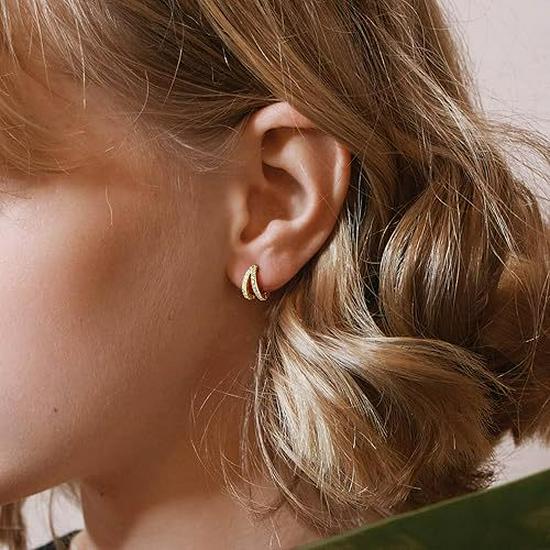 High-End Rainbow Double Ring Diamond Earrings for Women