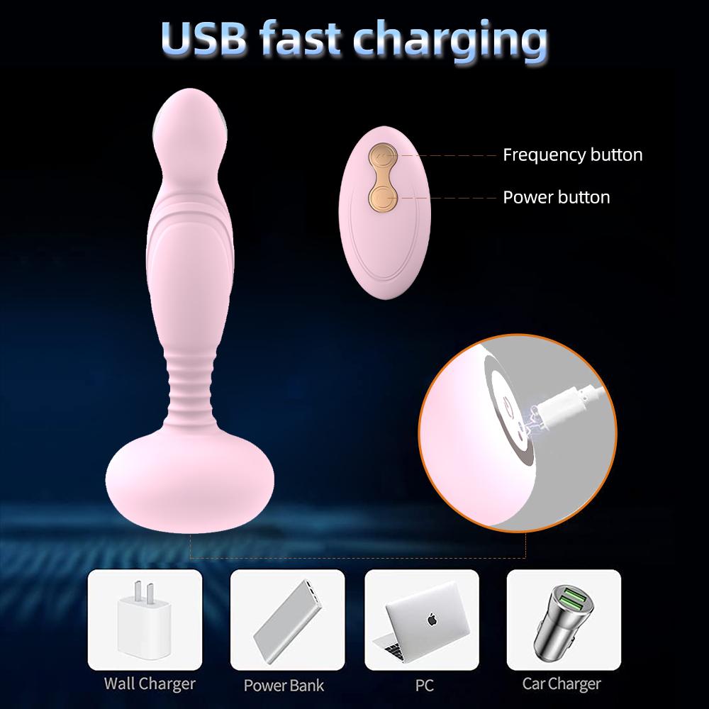 Vibrierender Analplug Prostata Stimulation Elektroschock Buttplug Fernbedienung Masturbation Sexspielzeug Erwachsenenartikel für Männer