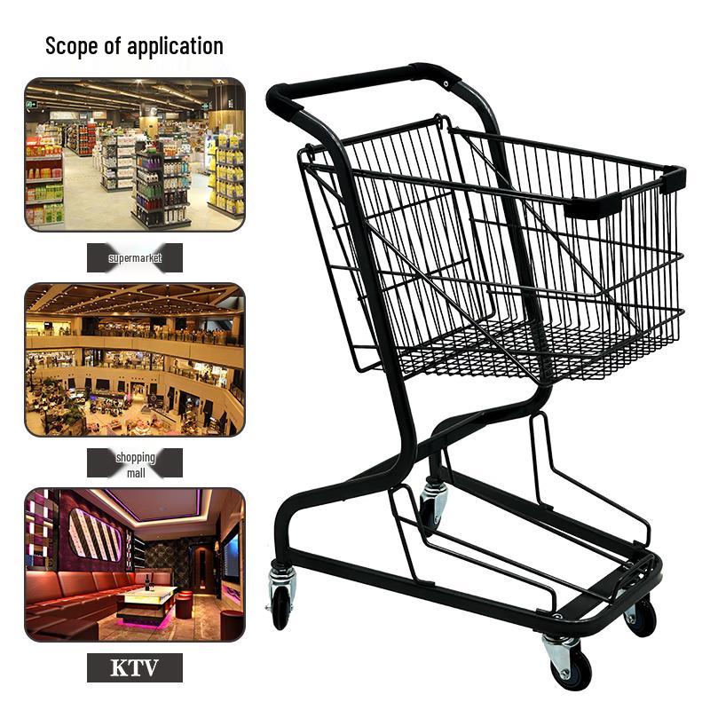 Chugouchuang Double-Layer Shopping Cart with Basket