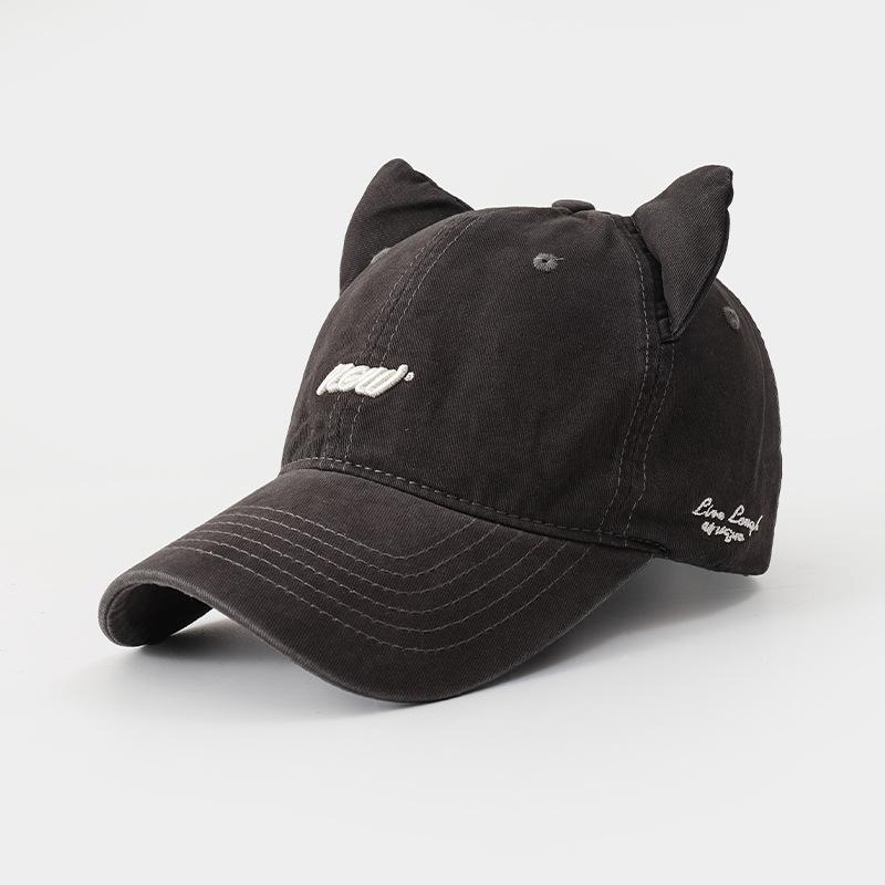 Cute Cat Ears Baseball Cap Cotton Taizhou Wenling Hat Women's Spring and Summer Casual Sunscreen Sunshade Cap