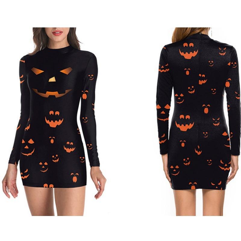 European And American Halloween Sexy Tights Gala Party Women'S Clothing, Long Sleeve Dresses