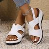 2025 Summer New Women's Roman Sandals Vintage Outdoor Casual Buckle Strap Wedges Comfortable Shoes Daily Plus Size Sandals
