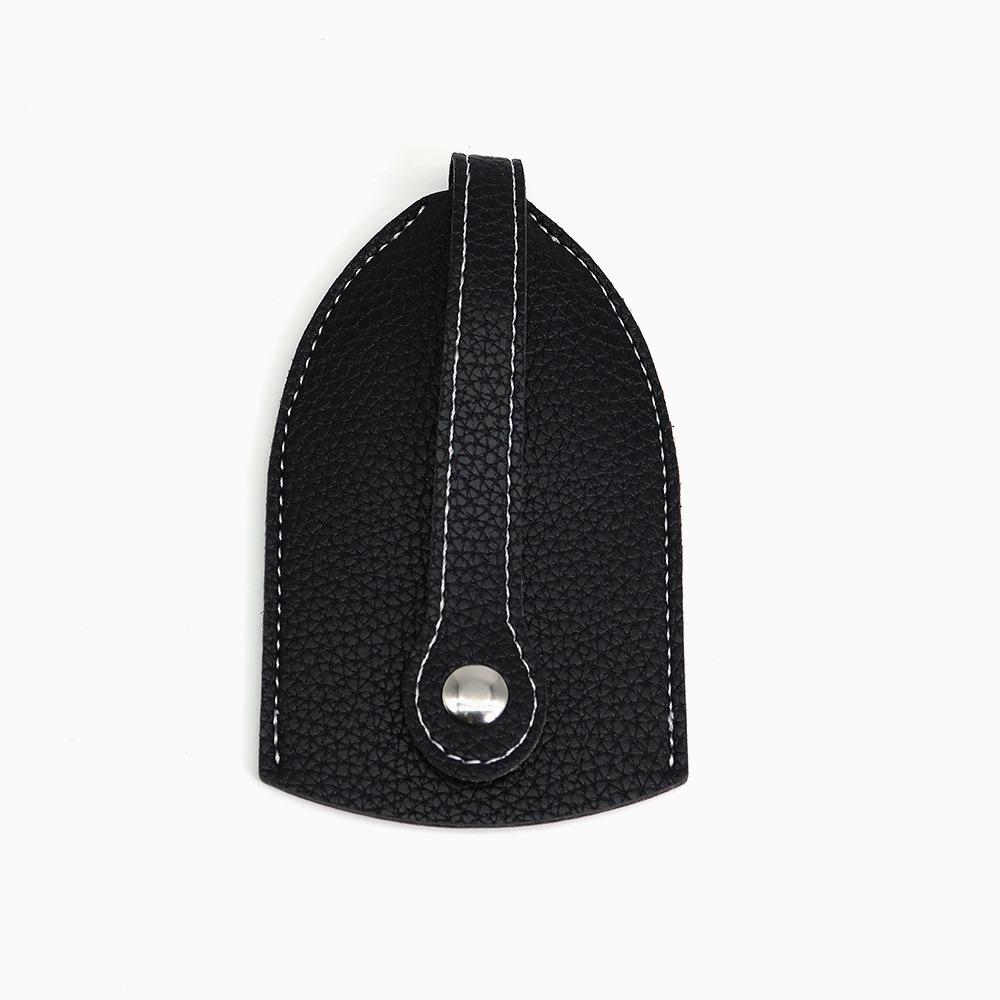 Unisex Pull Type Key Bag Mini Leather Keychain Pouch Portable Key Holder Case Key