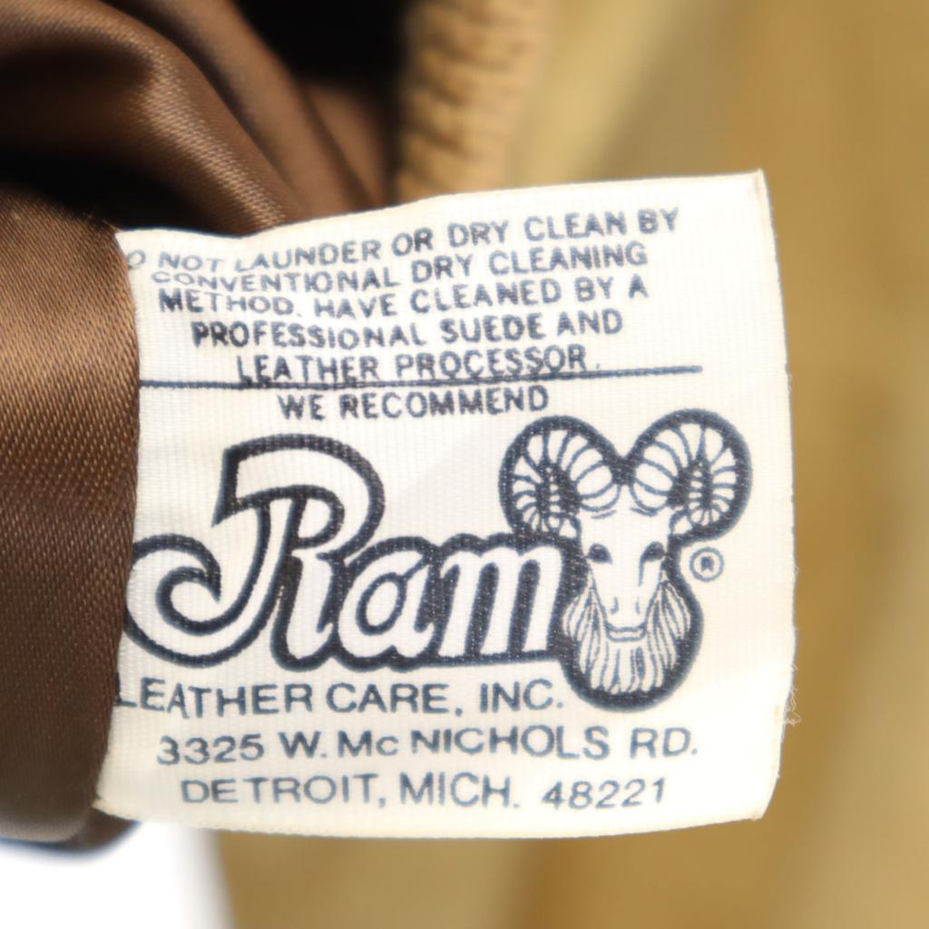 Reed Sportswear 70s Vintage Leather Jacket Beige Men's Used