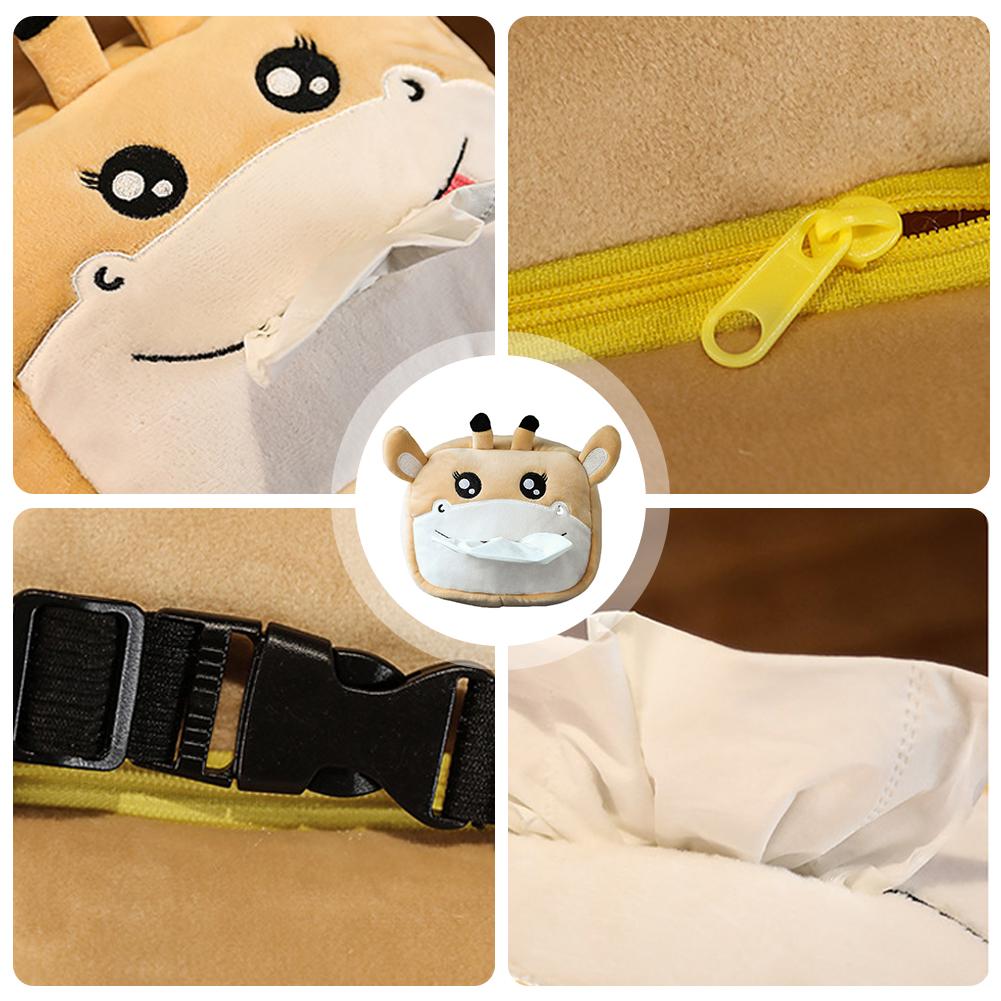 Auto Cartoon Tissue Box Creative 3D Cute Animal Car Hanging Paper Napkin Tissue Box For Car Interior Home Office Accessories