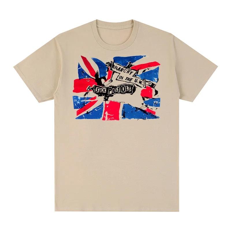 Sex Pistols "Anarchy in the U.K." Union Jack Punk T-Shirt, Unisex Britischer Punk Rock Fan Streetwear Tee, 100% Baumwolle Lässiges Kurzarm Oberteil