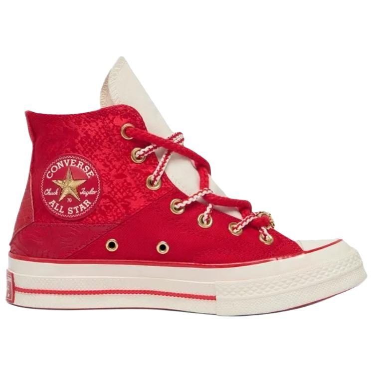 Converse 1970s Comfortable and Versatile High-Top Slip-Resistant Durable Skate Shoes for Men and Women in Red