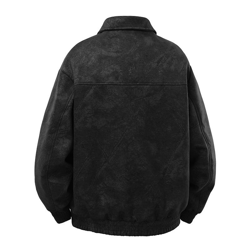 Men's Plus Size Retro Suede Velvet Jacket - Oversized Maillard Coat Spring 2025