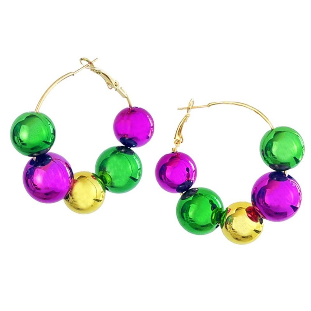 Mardi Gras Hoop Earring Feather Long Earring New Tassel Earring  Women