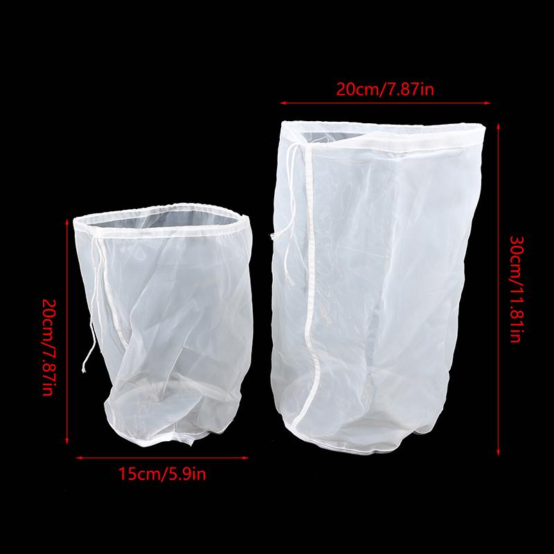 New 2 Sizes 100 Mesh Beer Nylon Strainer Filter Bag Reusable Mesh Net Strain For Milk Hops Tea Brewing Home Wine Making Bar Tool