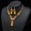 Exaggerated Necklace Earrings Set Vintage Alloy Plated Jewelry Dress