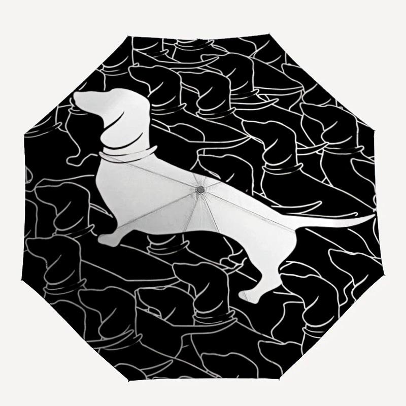 1 st Taxmönstrad Automatisk Öppna/Stänga Paraply med Enknapp, Vindtät Design Lätt Bärbart Paraply för Kvinnor & Män6063