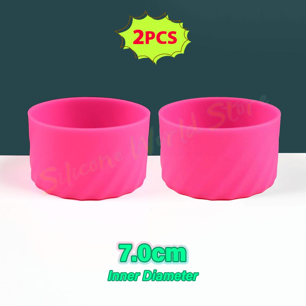 SW 2PCS 7.0CM Water Cup Silicone Boots Thermos Protective Cover Silica Gel Bottom Sleeve Anti-Slip Scratch-resistant for Stanley