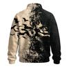 Herren Sweatshirt mit lockerem Schnitt, Raglanärmeln, Stehkragen und Halloween-Print für Partys und den täglichen Gebrauch