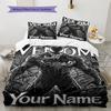 Name Custom Black-Venom Pattern Bedding Set Quilt Cover Pillowcase Home Decor Gift (1 * Duvet Cover + 2 * Pillowcase, Without Core)