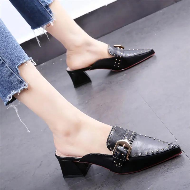 Slides High Up To 5cm Heel Shoes Outside Women's Slippers and Ladies Sandals Shoe Summer Footwear 2025 Trend New Style Wholesale