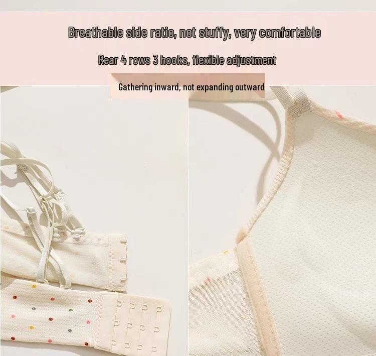 Seamless Push-Up Polka Dot Bra with Back Support