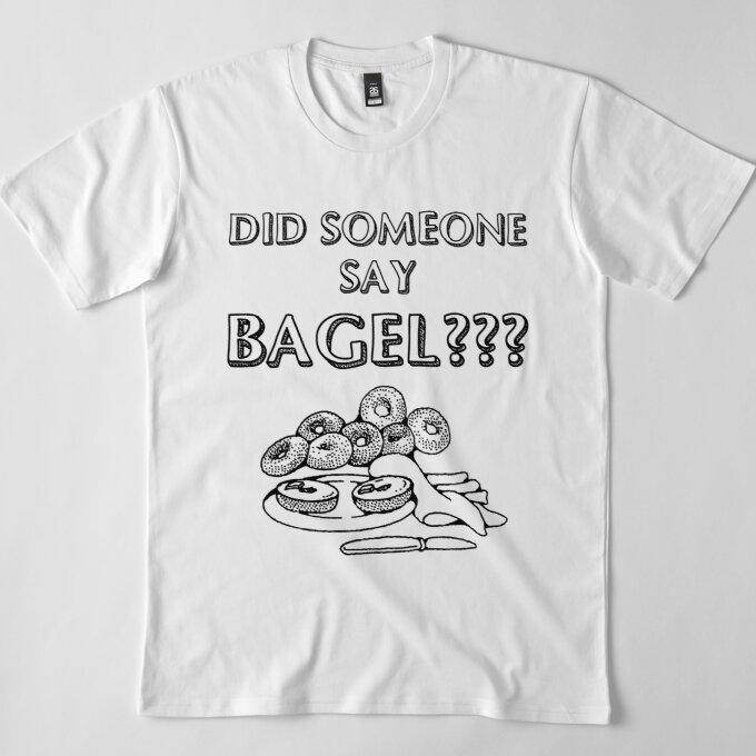 Buy Men Premium Cotton TShirt?Funny Bagel Did Someone Say Lox Cream