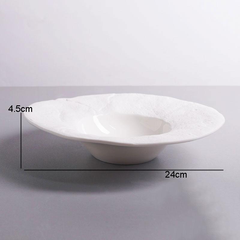 

Простая нестандартная форма керамическая тарелка для пасты тарелка в виде соломенной шляпы ресторанные столовые приборы однотонные сервировочные тарелки поднос для хлеба десерт